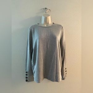 Soft long sleeve stripe Romantics shirt with buttons on sleeve medium